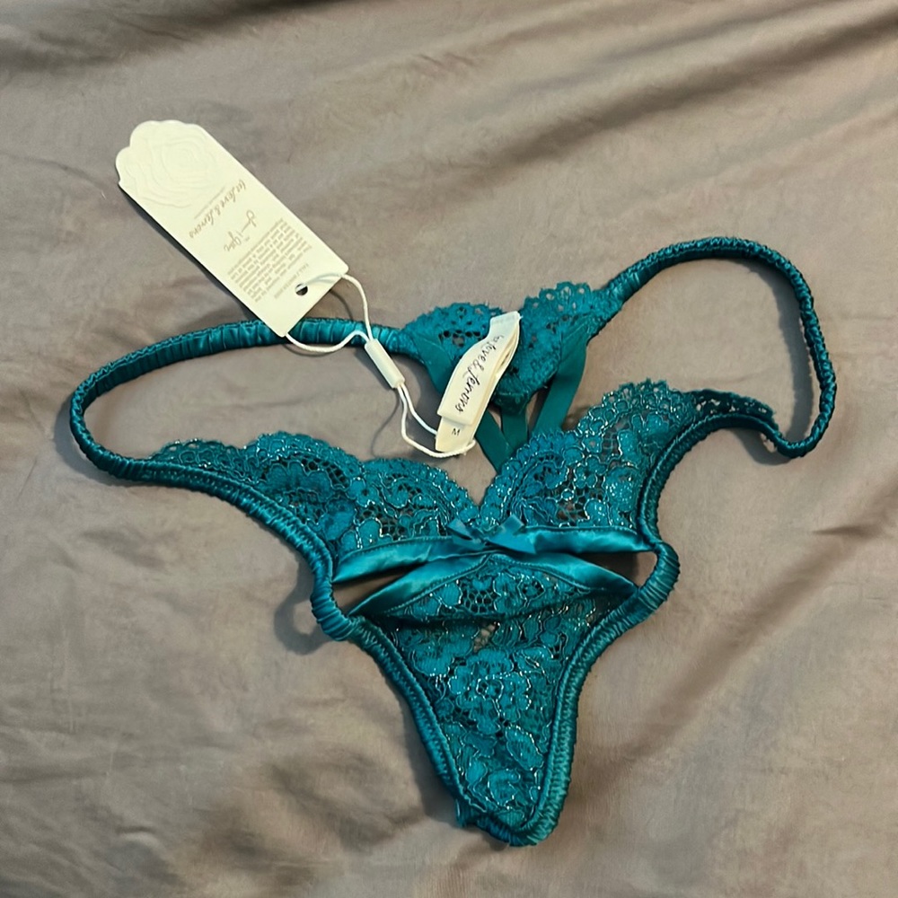 Dreamsicle Teal lace thong